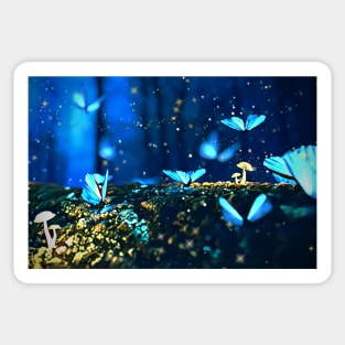 Blue Butterfly Garden Sticker